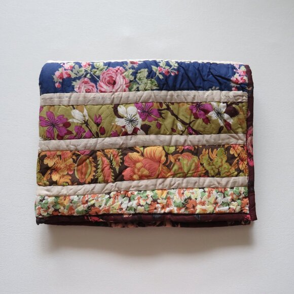 Large Quilted Patchwork Stripes Standard Pillow Case The Company Store Old Stock - Picture 16 of 16